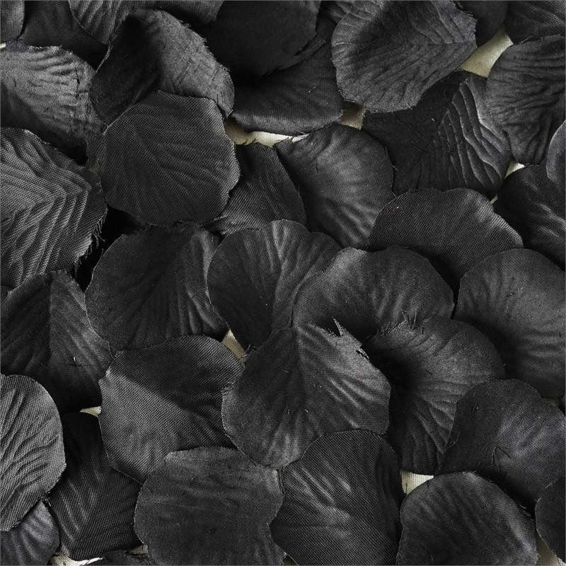 500 Pack Black Silk Rose Petals Table Confetti or Floor Scatters
