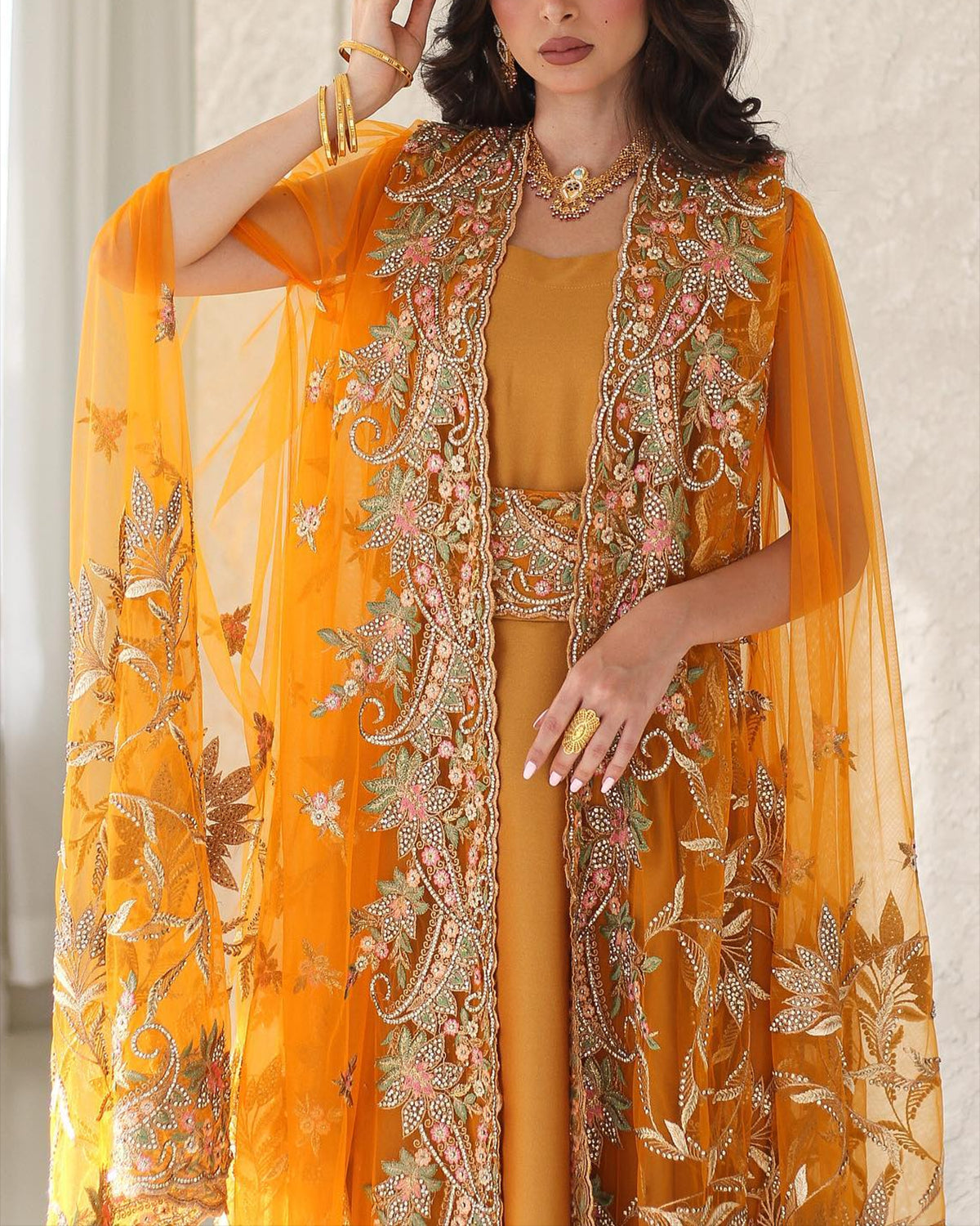 Women's Cardigan Mesh Embroidery Dress