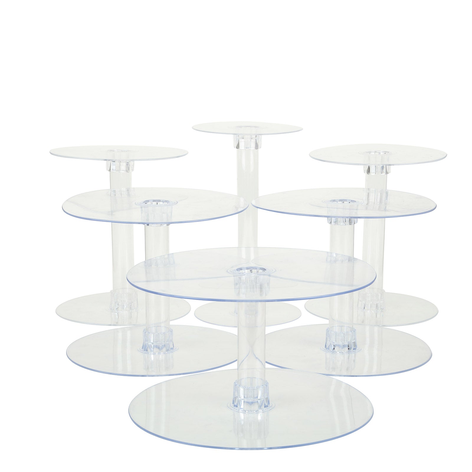 Clear Acrylic Cake Stand Set, Cupcake Holder Dessert Pedestals 6-Tier