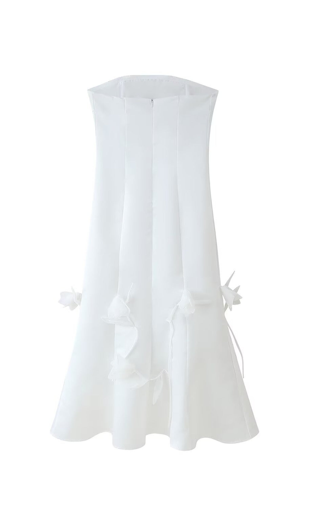 Echo White Strapless Flower Midi Dress