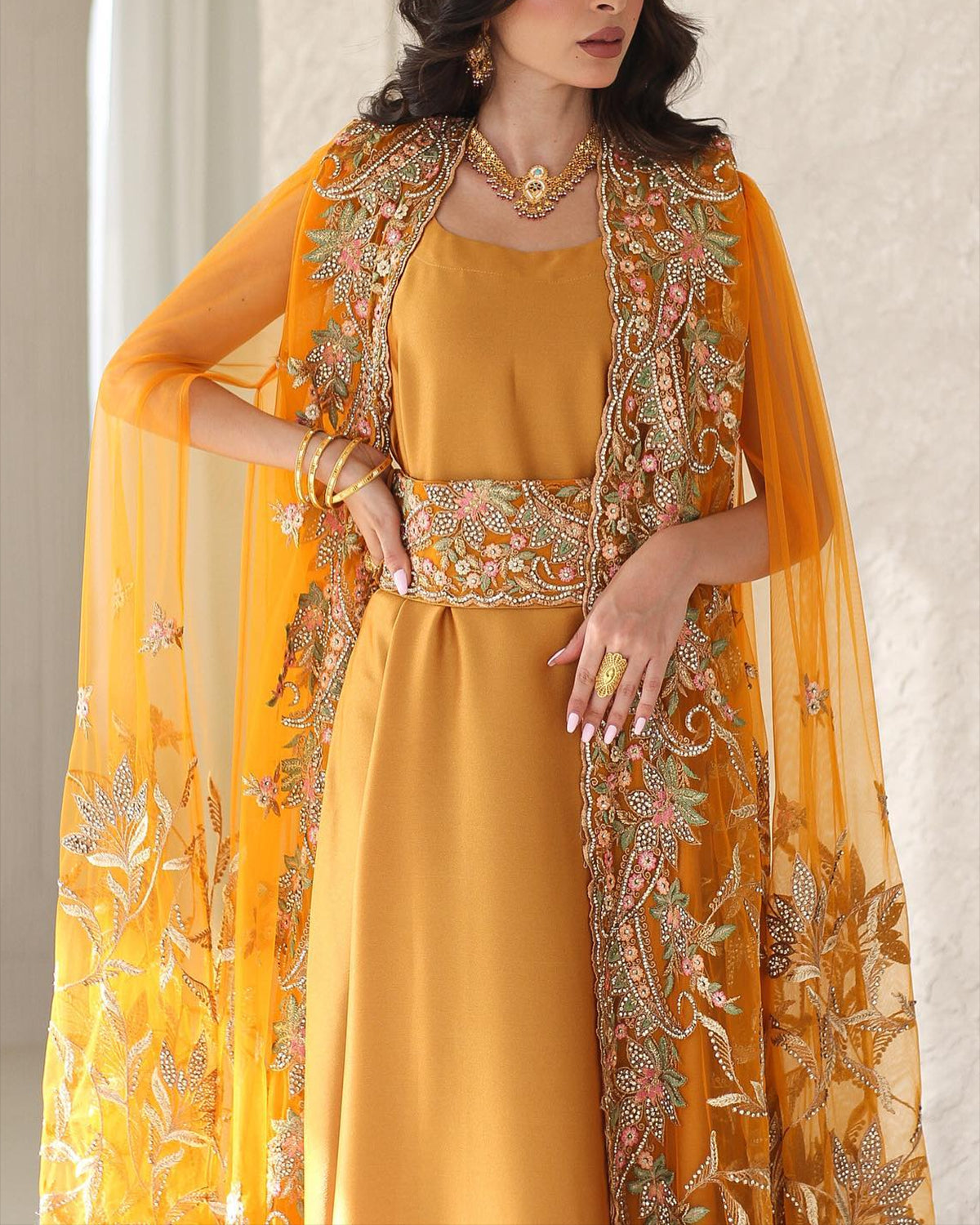 Women's Cardigan Mesh Embroidery Dress