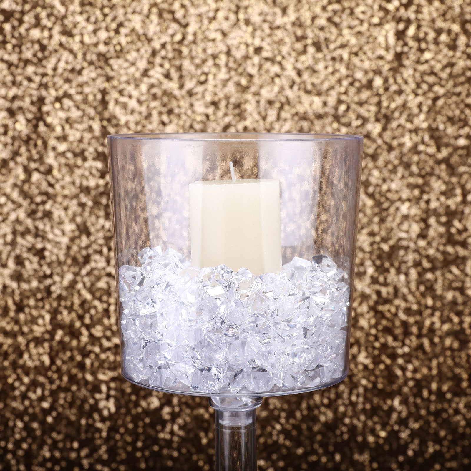 4 Pack Clear Plastic Cylinder Wine Cup Flower Vases, Wedding Centerpieces 18" Long Stem