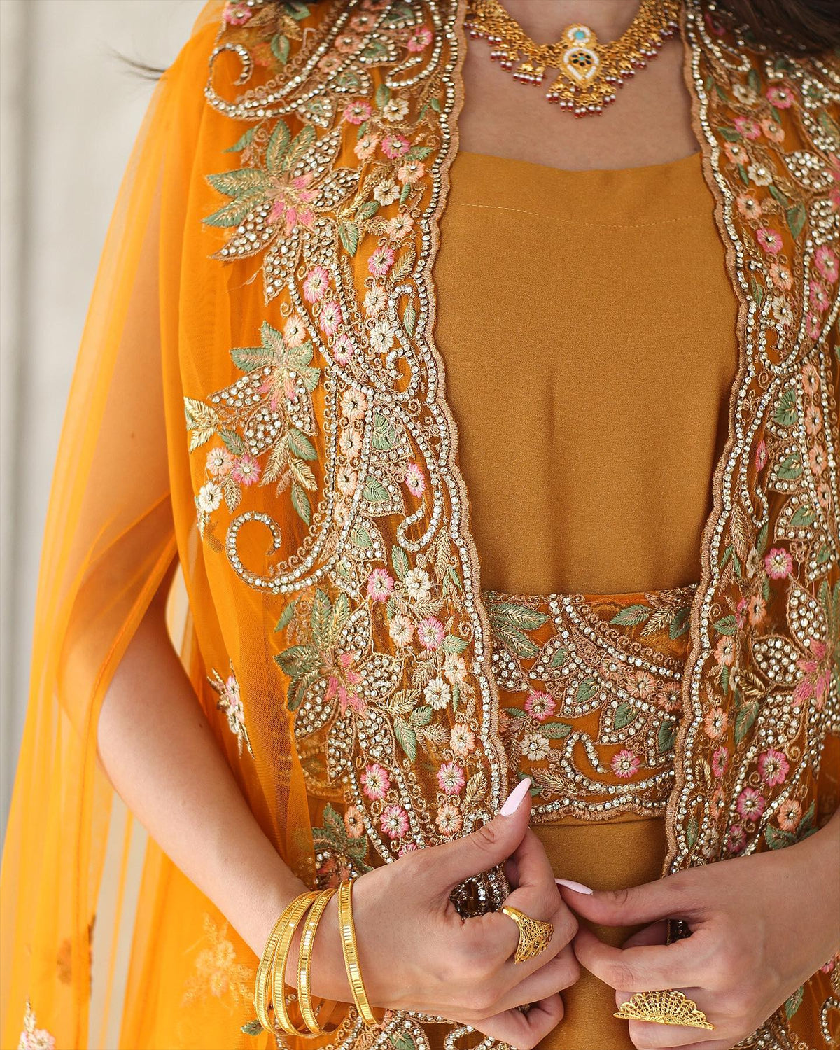 Women's Cardigan Mesh Embroidery Dress