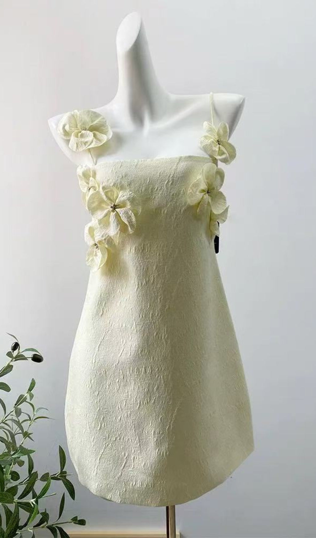 Ella Yellow Flower Mini Dress