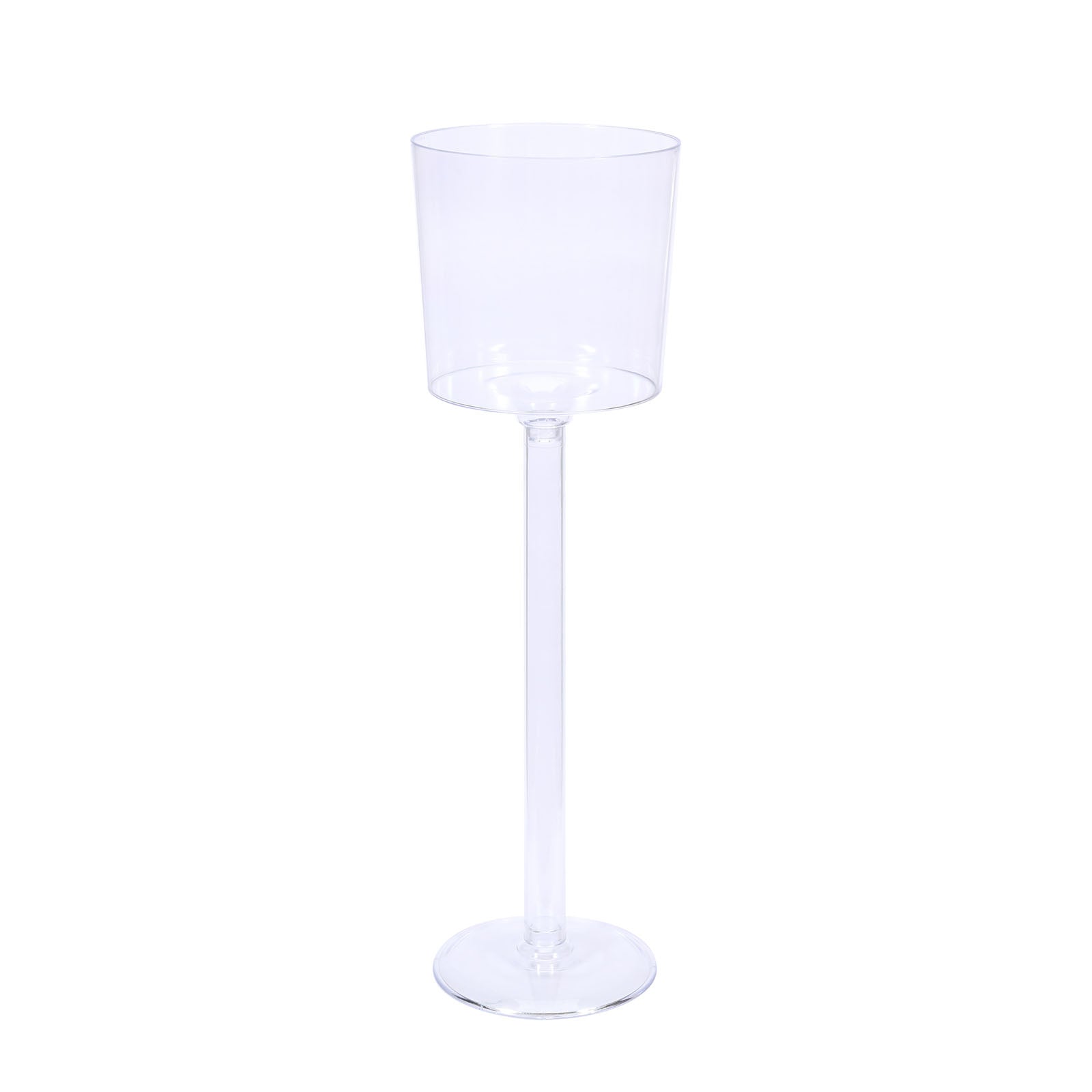 4 Pack Clear Plastic Cylinder Wine Cup Flower Vases, Wedding Centerpieces 18" Long Stem