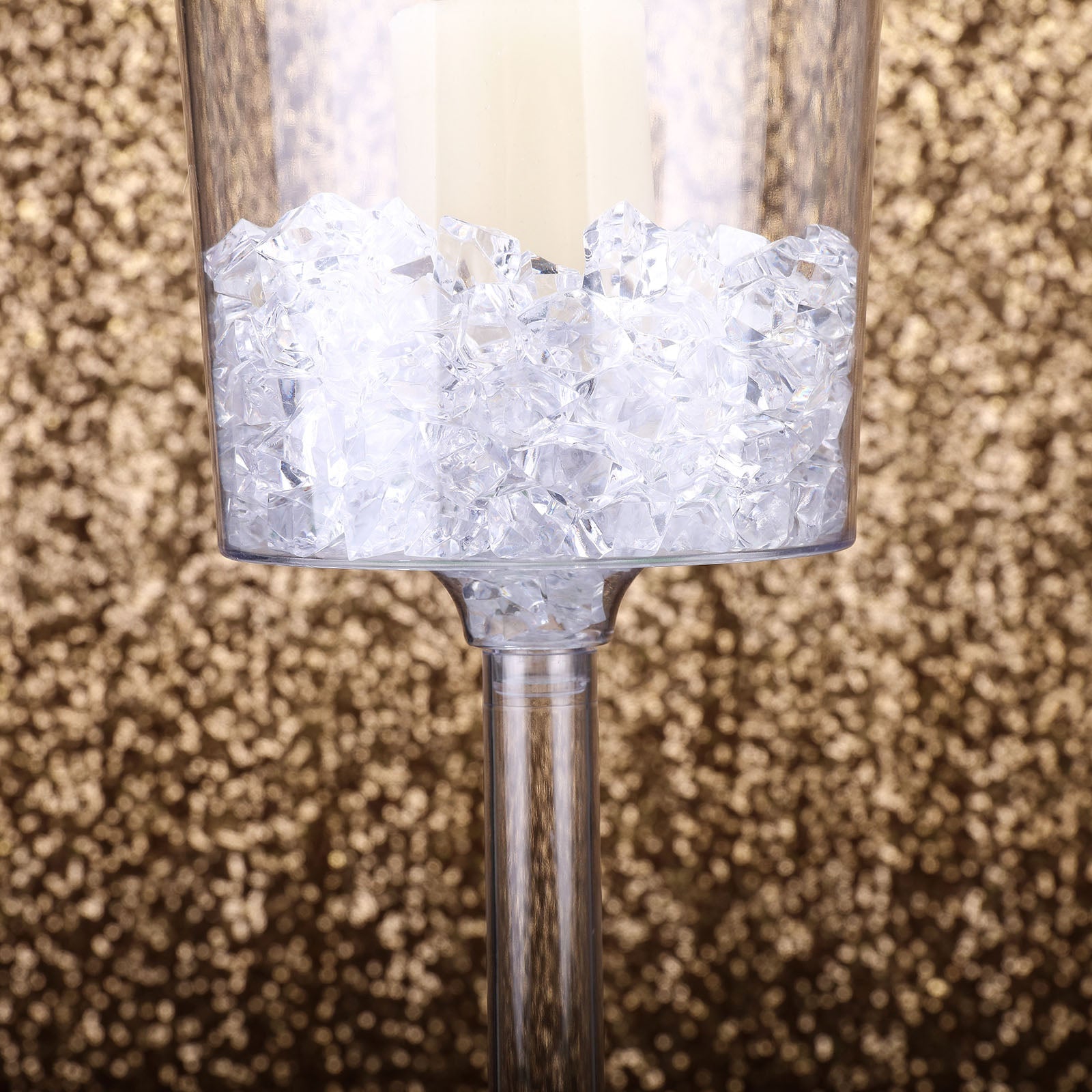 4 Pack Clear Plastic Cylinder Wine Cup Flower Vases, Wedding Centerpieces 18" Long Stem