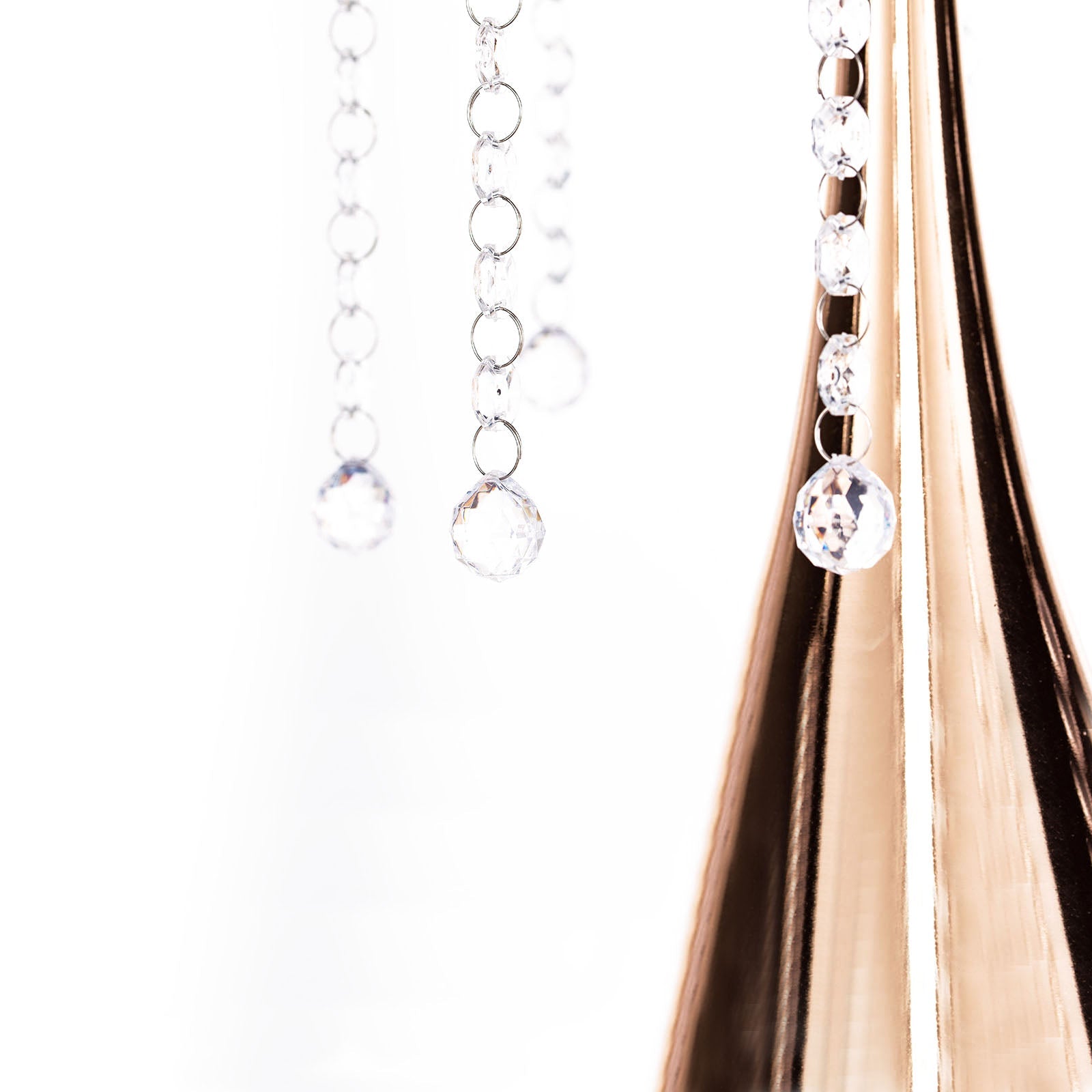 8 Pack Clear Acrylic Crystal Garland Strand, Octagonal Beaded Chains 13"